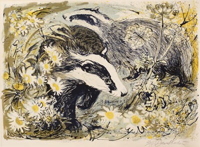 Lot 215 - David Koster (1926-2014) 'Badgers',...