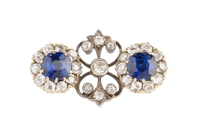 Lot 67 - A diamond set panel brooch, designed as two...