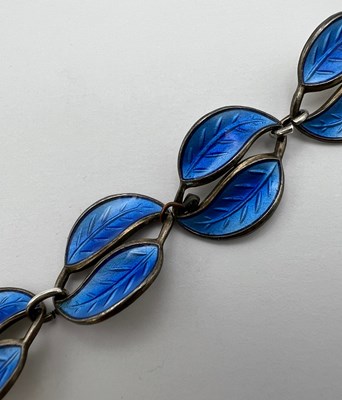 Lot 74 - A Norwegian blue enamel bracelet by David...