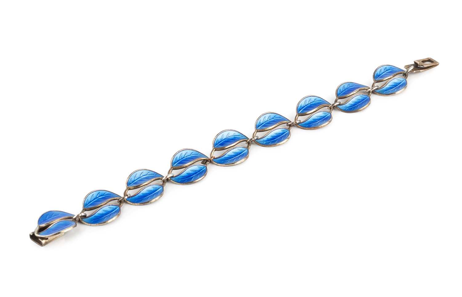 Lot 74 - A Norwegian blue enamel bracelet by David...