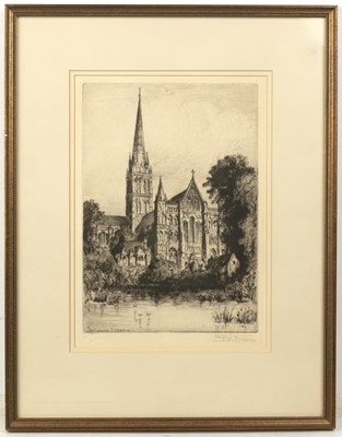 Lot 80 - William Monk (1863-1937) 'Westminster Abbey',...