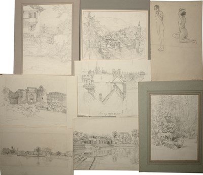 Lot 415 - A small quantity of pencil drawings and...