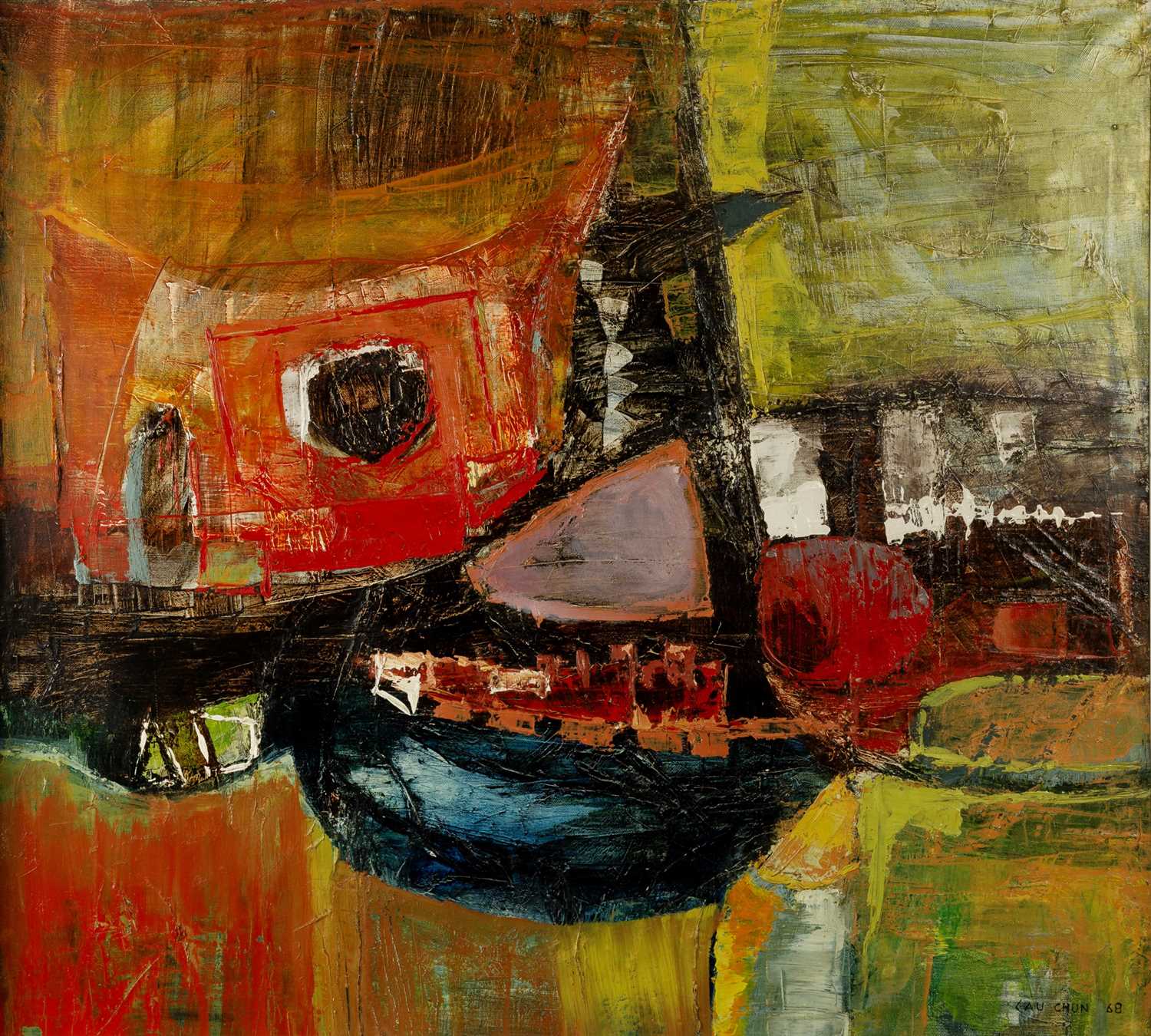 Lot 7 - Lau Chun (b.1942) Fishing vessels, 1968 signed...