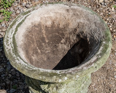 Lot 1366 - A cast reconstituted stone garden urn
