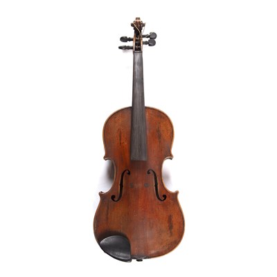 Lot 136 - A late 19th century violin, with two piece...