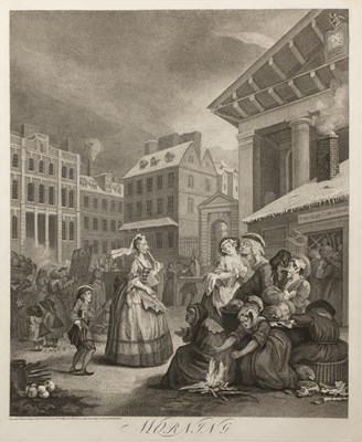 Lot 98 - William Hogarth 'Morning', 'Noon', 'Evening'...