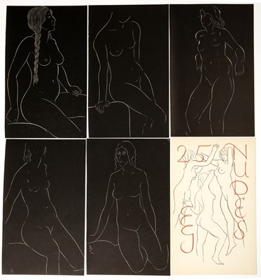 Lot 99 - Eric Gill Female Nudes, a collection of five...