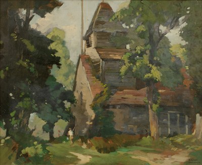 Lot 491 - Frank Sherwin (1896-1985) A wooded area with...