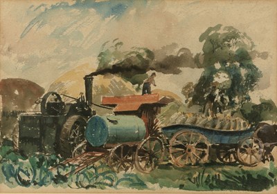 Lot 493 - William Dring (1904-1990) The Threshing...