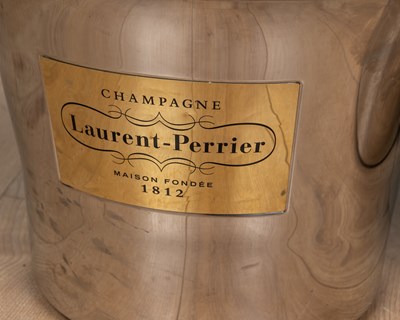 Lot 516 - A pair of Laurent-Perrier Champagne steel ice buckets