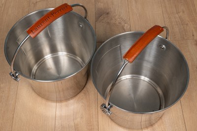 Lot 516 - A pair of Laurent-Perrier Champagne steel ice buckets