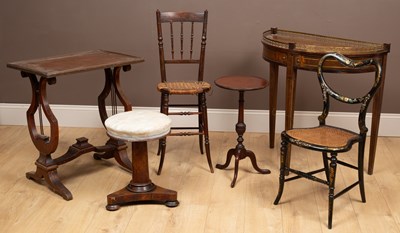 Lot 113 - A collection of furniture to include a D-end...