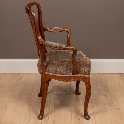 Lot 69 - A late 18th/early 19th century Dutch marquetry open armchair
