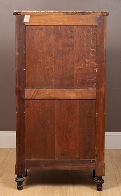 Lot 28 - A French marquetry escritoire with a red marble top