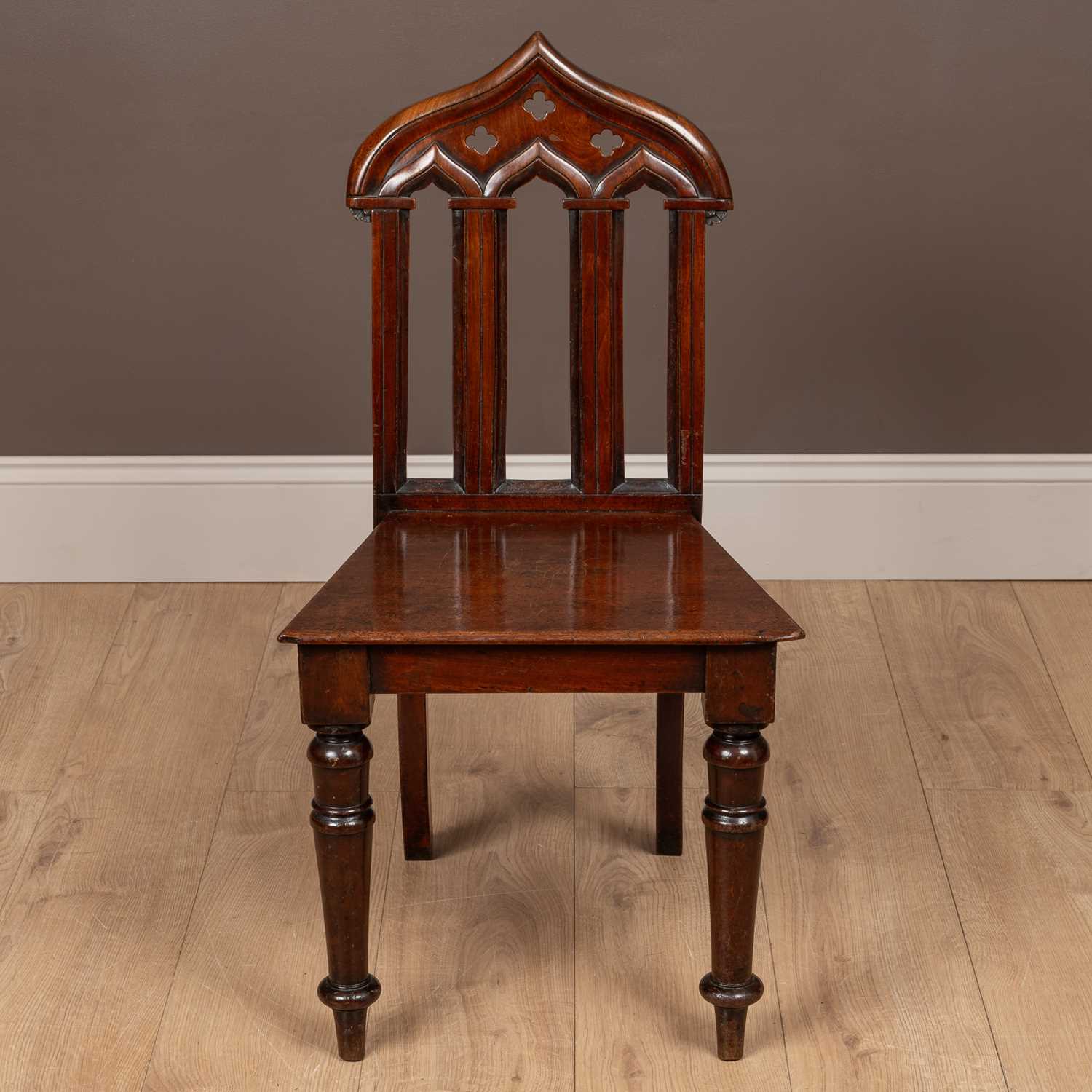Lot 13 - A Victorian Gothic hall chair