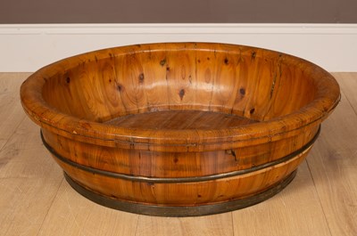 Lot 195 - A large Indian wooden bowl