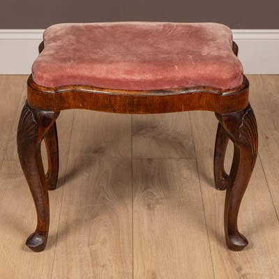 Lot 283 - An 18th-century Georgian walnut stool