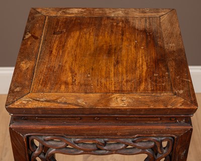 Lot 4 - A Chinese hardwood jardinière stand
