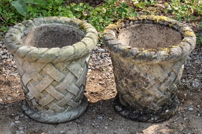 Lot 1188 - A pair of cast reconstituted stone planters