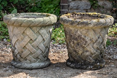 Lot 1188 - A pair of cast reconstituted stone planters