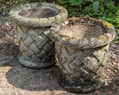 Lot 1188 - A pair of cast reconstituted stone planters