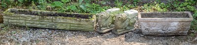 Lot 166 - Two pairs of garden planters and two cast reconstituted stone troughs