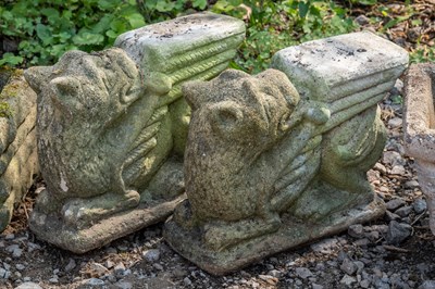 Lot 166 - Two pairs of garden planters and two cast reconstituted stone troughs