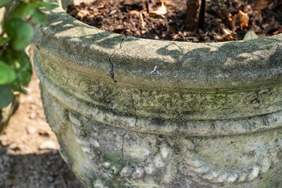 Lot 166 - Two pairs of garden planters and two cast reconstituted stone troughs