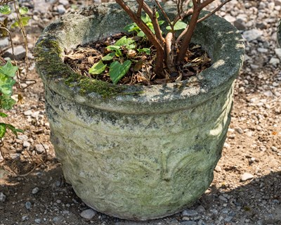 Lot 166 - Two pairs of garden planters and two cast reconstituted stone troughs