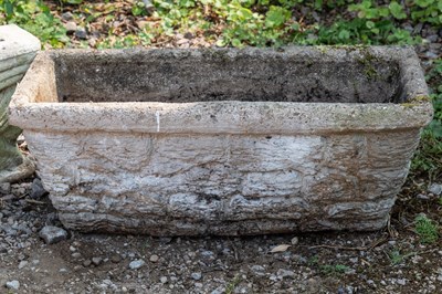 Lot 166 - Two pairs of garden planters and two cast reconstituted stone troughs