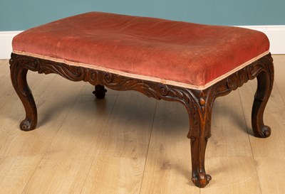 Lot 188 - A Continental rosewood rectangular stool