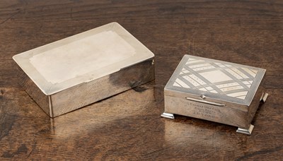 Lot 436 - Two silver cigarette boxes The larger...