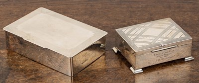 Lot 436 - Two silver cigarette boxes The larger...