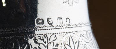 Lot 434 - George III silver cream jug With bright cut...