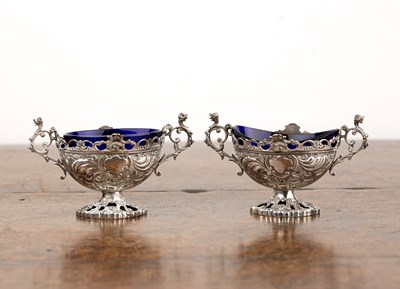 Lot 430 - Pair of Victorian silver table salts In the...