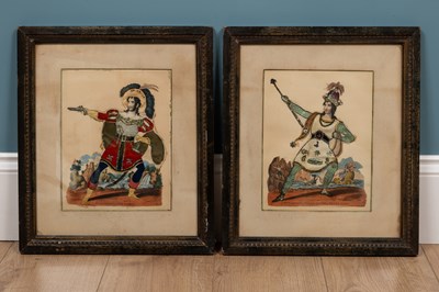 Lot 409 - A pair of Victorian collage pictures depicting actors