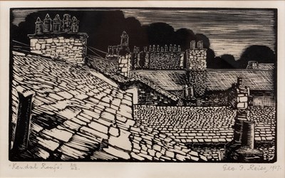 Lot 243 - George Frank Reiss (1893-1973) 'Kendal Roofs',...