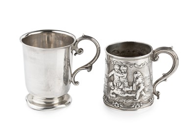 Lot 621 - A William IV silver christening mug, embossed...