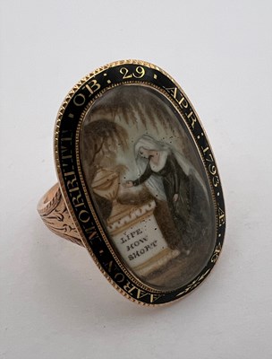 Lot 37 - A late 18th century ivory and enamel memorial...