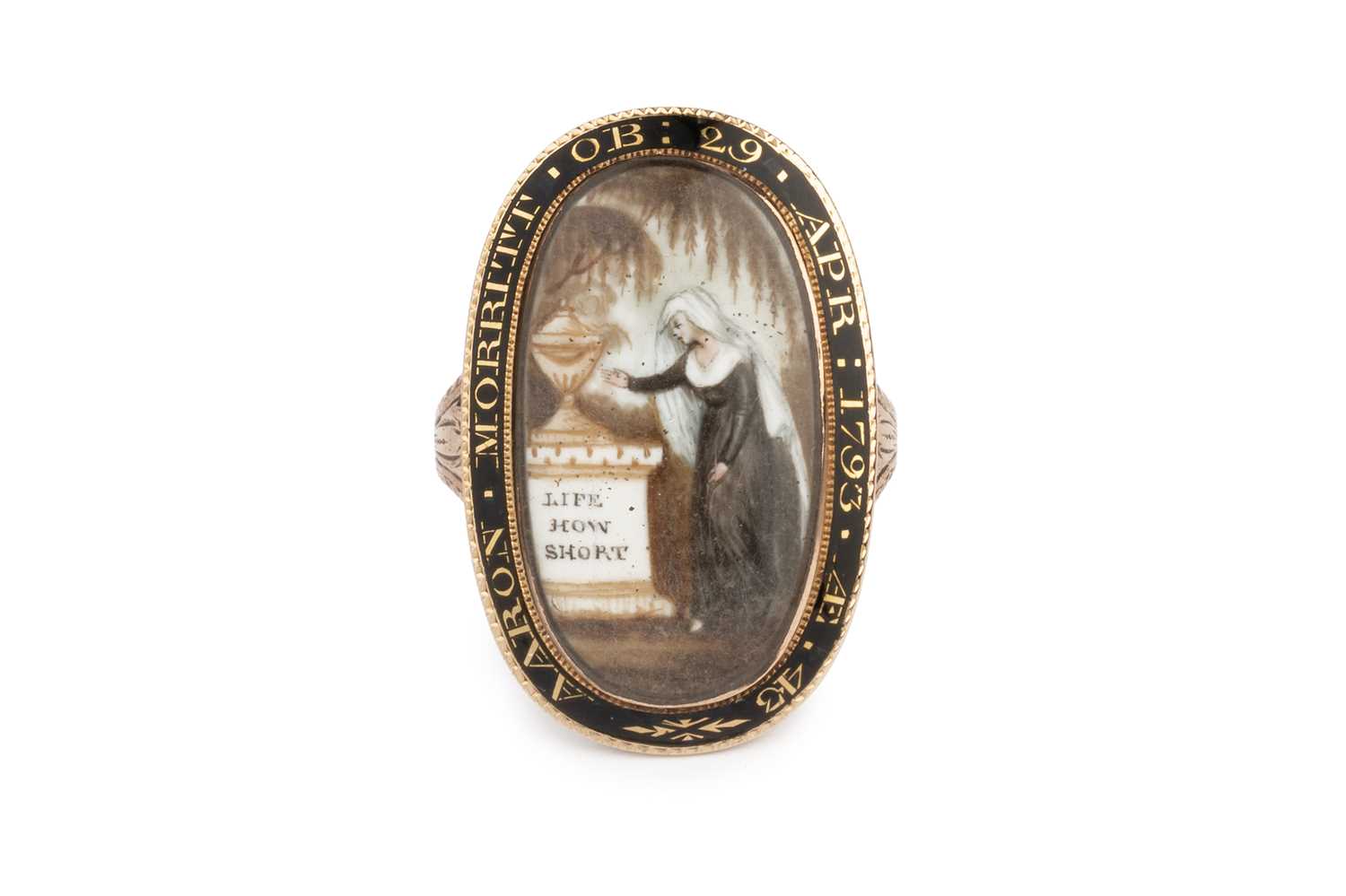 Lot 37 - A late 18th century ivory and enamel memorial...