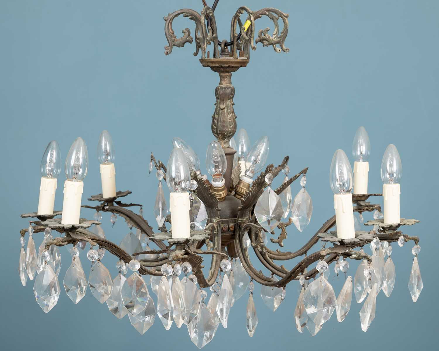 Lot 453 - A decorative brass eight-branch chandelier or electrolier