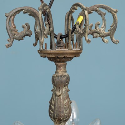 Lot 453 - A decorative brass eight-branch chandelier or electrolier