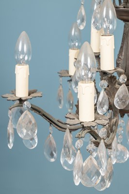 Lot 577 - A French style cast metal chandelier or electrolier