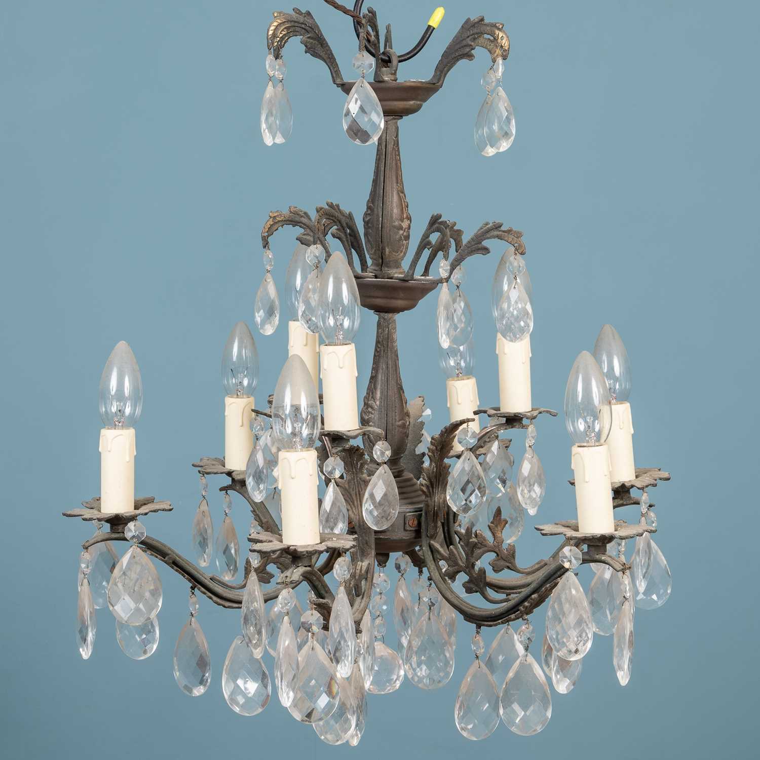 Lot 577 - A French style cast metal chandelier or electrolier