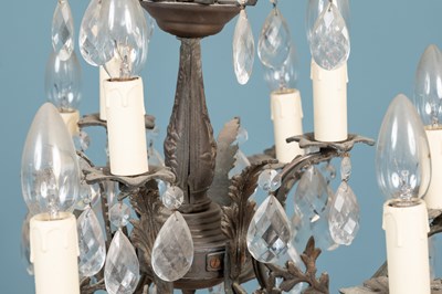 Lot 577 - A French style cast metal chandelier or electrolier