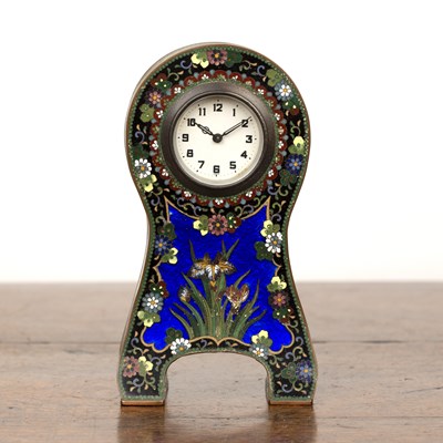 Lot 123 - Cloisonné enamel mantel clock in the Japanese...