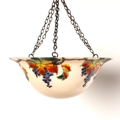 Lot 57 - Glass plafonnier 1930s with enamel painted...