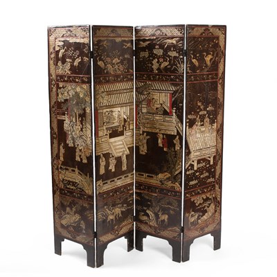 Lot 205 - A 19th century eastern carved and lacquered...