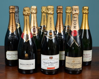 Lot 1026 - A selection of ten bottles of Champagne