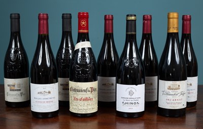 Lot 1013 - A selection of nine bottles of wine